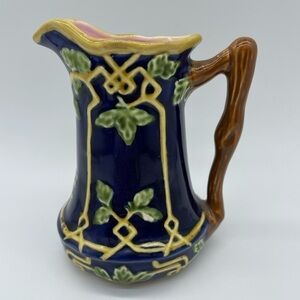 Jay Willfred Andrea by Sadek Small Pitcher Portugal Ivy Leaves w Branch Handle